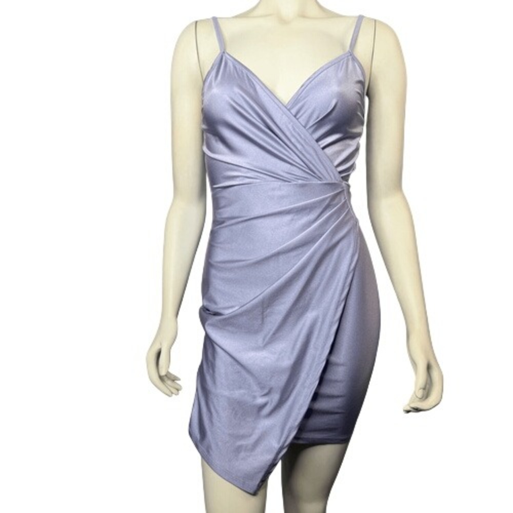 Stretchy‎ Bodycon Faux Wrap Purple Lavender Juniors Medium Sexy Going Out Date